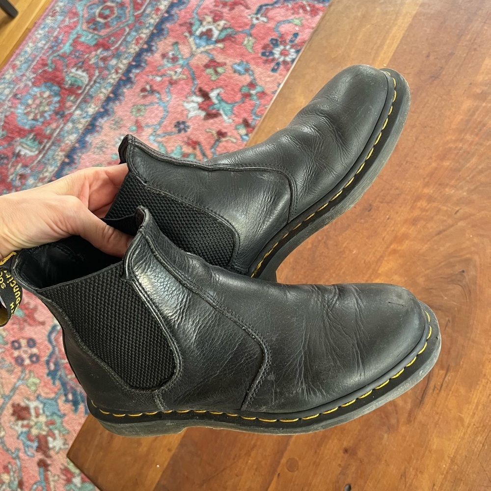 Dr. Martens Black Leather Chelsea Boots, women’s 9, VERY comfortable